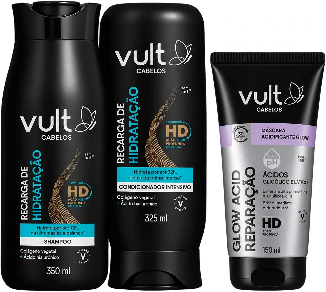 Kit de amostra Vult Recarga de Hidratação + brinde (3 sachês de 7 ml)